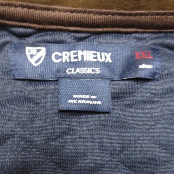 NWT CREMIEUX mens SWEATSHIRT quilted NAVY tan SWEATER blue CLASSIC SIZE XXL - Picture 6 of 10